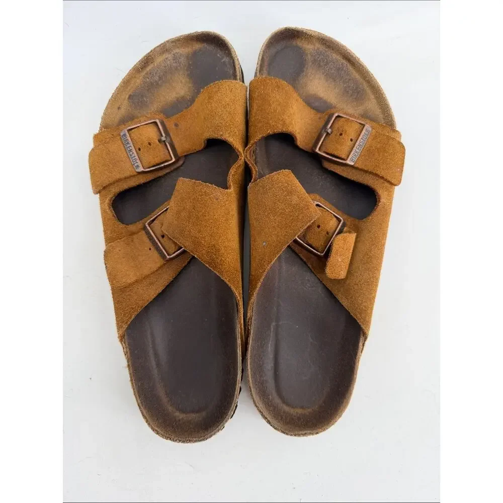 Birkenstock Arizona two strap rough suede leather comfort sandal sz 12